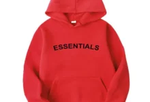 Essentials-pullover-Red-Hoodie